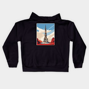 Scott Monument Edinburgh United Kingdom Vintage Travel Tourism Poster Art Kids Hoodie